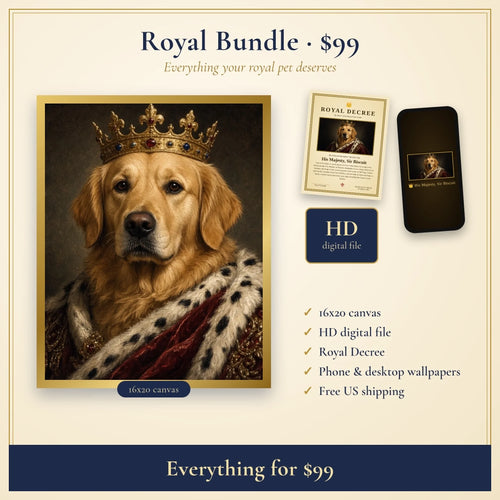 Royal Bundle 16x20: canvas, HD file, Royal Decree, wallpapers, free US shipping